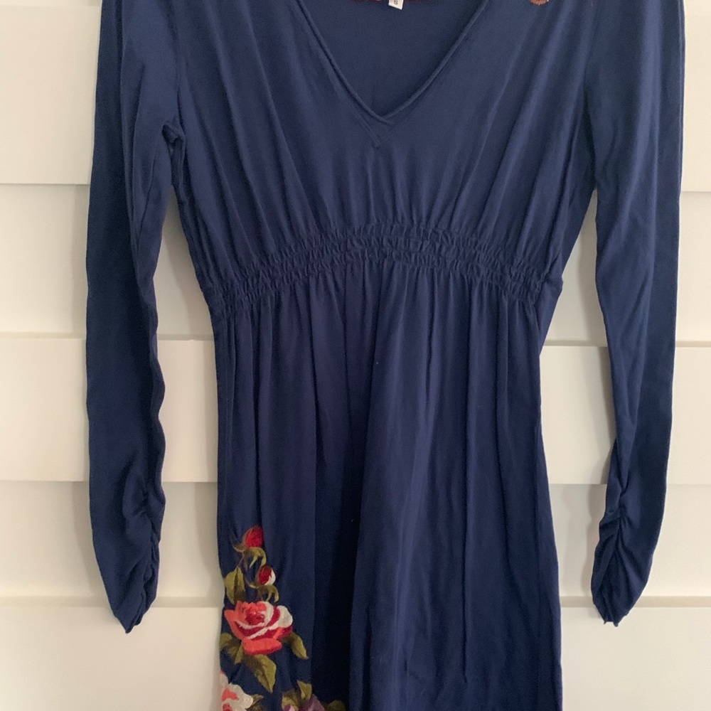 (NWOT)JW- Blue Long Sleeve Midi Dress - Picture 2 of 8